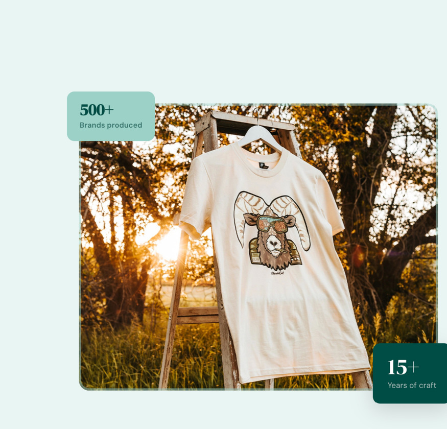 Hanging t-shirt with custom screen print