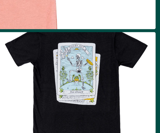 Black t-shirt with tarot design